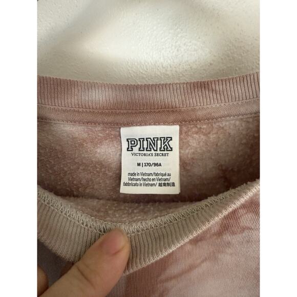 Victoria’s Secret PINK Size Medium Marbled Mauve Oversized Sweatshirt - Picture 2 of 5